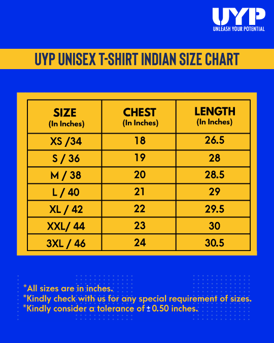 T Shirt Size Chart